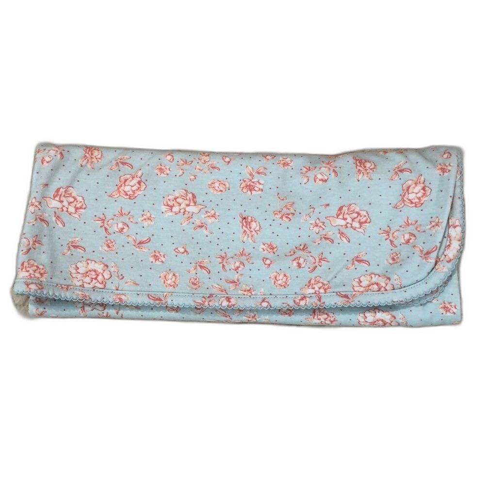 Mud Pie Blue Pink Rose Floral Swaddle